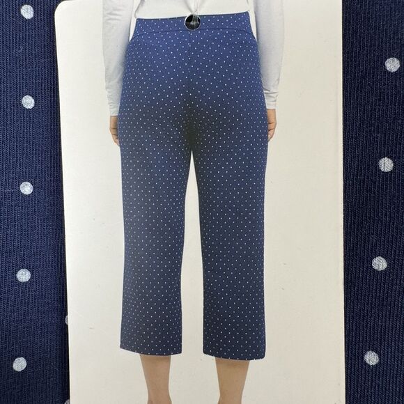 Lands' End Shore Womens Size X-Small Navy Blue Stretch Knit Capri Cropped Pants - Picture 6 of 10
